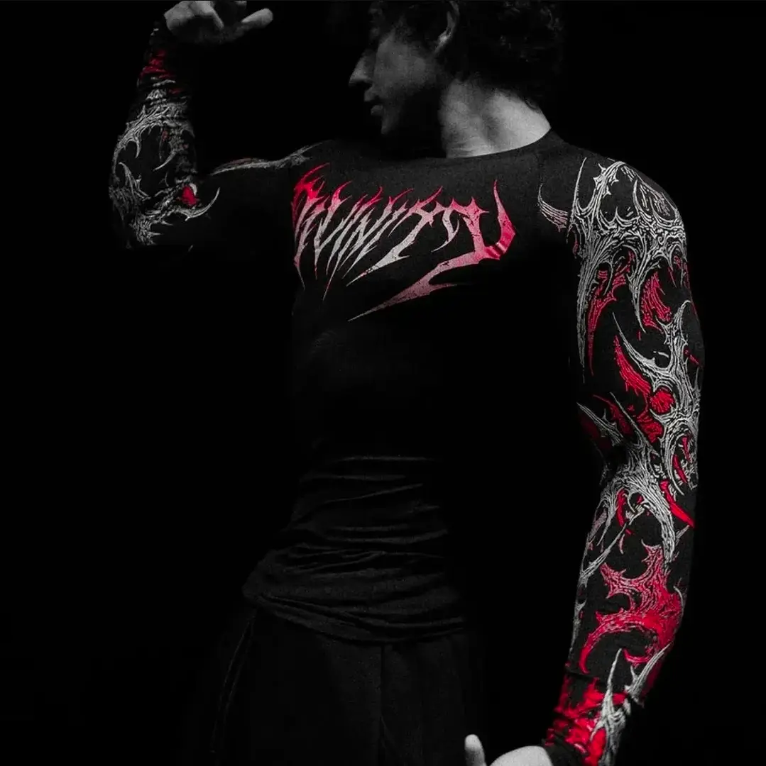 Breathe divinity manga larga rojo con blanco